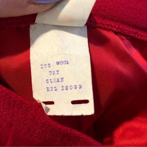 Red Wool Suit Set Size 8 - Picture 8 of 9